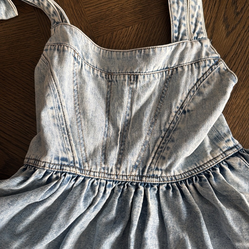 ALICE + OLIVIA AMINA CORSET DENIM DRESS, Size 10, $440 - Picture 13 of 15